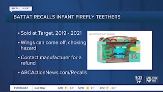 Infant teether sold at Target recalled due to choking hazard