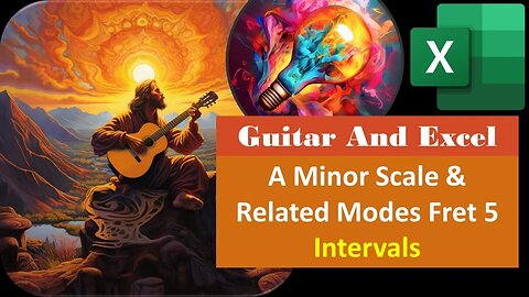 A Minor Scale & Related Modes Fret 5 – Intervals 2330 Guitar & Excel
