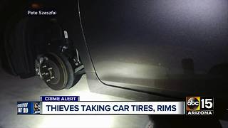 Thieves stealing rims, tires from cars across the Valley
