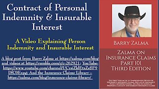 Contract of Personal Indemnity & Insurable Interest