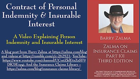 Contract of Personal Indemnity & Insurable Interest