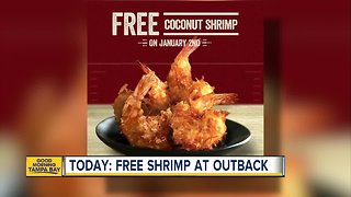 Free shrimp at Outback Steakhouse on Jan. 2