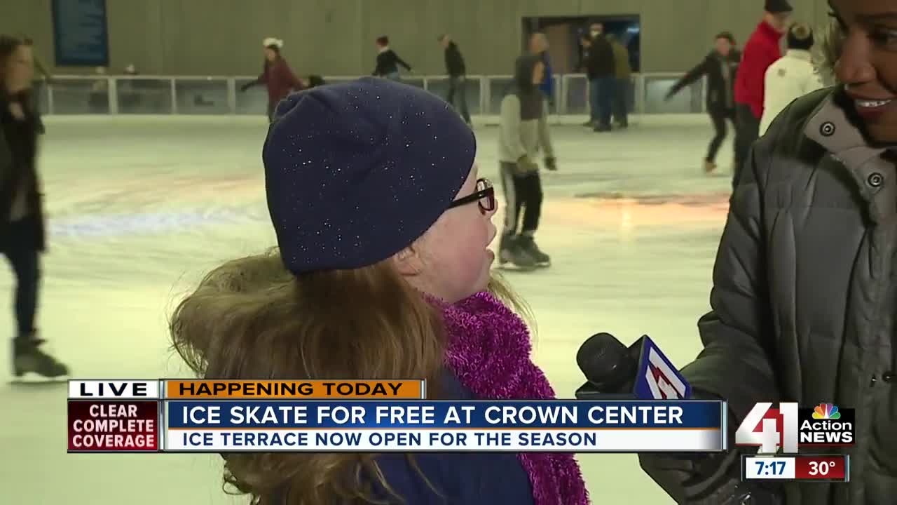 Early risers enjoy free skate at Crown Center Ice Terrace season opening