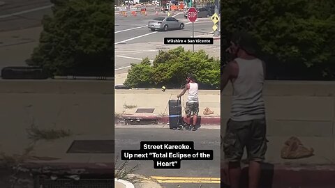 Street Karaoke on Wilshire + San Vicente adjacent to Beverly Hills