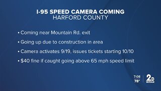 Drivers can expect a new speed camera on I-95 south in Harford County