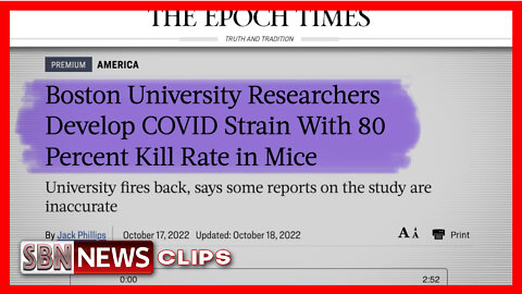 Boston University Creates Covid Strain With 80% Mortality in Mice [6486]