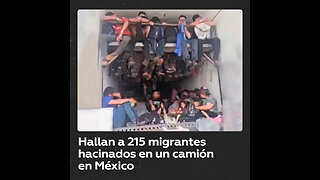 Encuentran en México a 215 migrantes abandonados dentro de un tráiler