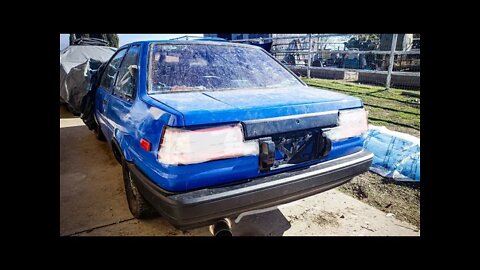 New RARE AE86 Tail Lights! Using a hydraulic ram pump to fix dented panel.