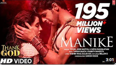 Manike:Thank God | Nora Fatehi, Sidharth M | Tanishk,Yohani,Jubin,Surya R | Rashmi Virag | Bhushan K