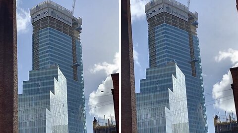 Building materials go flying as storm hits Manchester