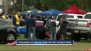 Thousands of fans in Tampa for the Outback Bowl