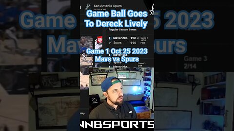 Game Ball Goes To Dereck Lively Game 1 Oct 25 2023 Dallas Mavericks vs San Antonio Spurs #nba