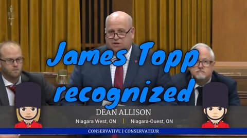 James Topp recognized in HoC by #cpc #veteran #jamestopp 🏃‍♂️