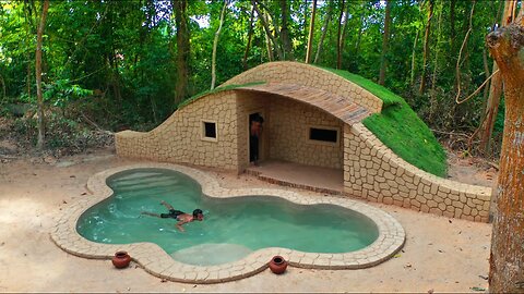 7Days Building Hobbit Villa House and Swimming Pool With Decoration Underground Room