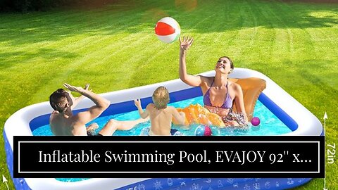 Inflatable Swimming Pool, EVAJOY 92'' x 56'' x 20'' Family Blow up Swim Pools, Kiddie Pool Larg...