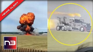 Jet Truck Catches Fire At Air Show Then FIREBALL Erupts On Video