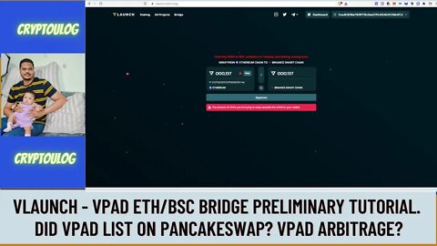 Vlaunch - VPAD ETH/BSC Bridge Preliminary Tutorial. Did VPAD List On Pancakeswap? VPAD Arbitrage?