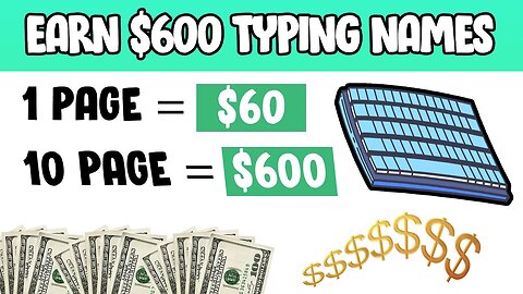 Earn $600 Typing Names ($60 Per Page) Make Money Online 202 (ONLY HERE) #money