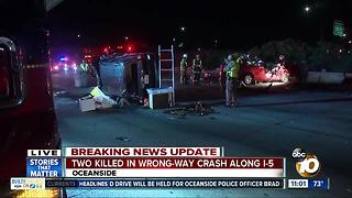 Two killed in wrong-way crash along I-5