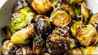 Ron's air fried garlic flavored brussels sprouts