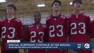 Special surprise for Notre Dame Prep students whose group text accidentally included NFL player