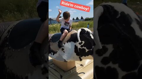 Ride'm Cowboy!! 🐂🤠 #bullrider#fun#kids#shorts