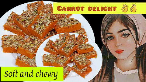 carrot delight recipe - soft & chewy carrot sweet | gajar barfi - carrot barfi | carrot sweets
