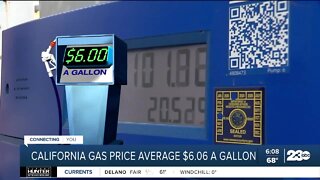 California gas price average over $6 a gallon