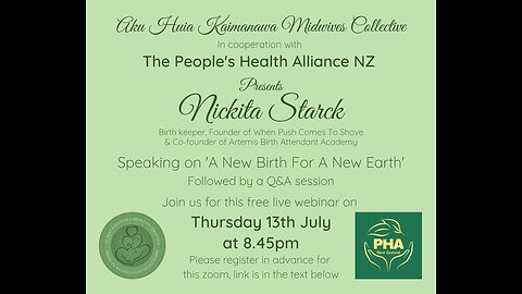 Aku Huia Kaimanawa Midwives Collective and PHA-NZ zoom webinar with Nickita Starck