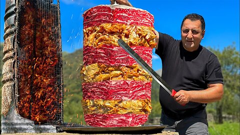Layered Doner Kebab From Two Types Of Meat At Once!
