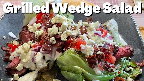 Grilled Wedge Salad w/Hanger Steak, Bacon and Blue Cheese