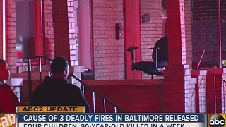 Cause of 3 fatal fires in Baltimore released