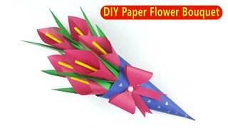 DIY Paper Flower Bouquet/ Floral Bouquet - Easy Paper Crafts