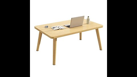 EMOOR Wood Folding Coffee Table Oval (35.4"x16.9") Walnut, Floor Sitting Low Table Small Space...