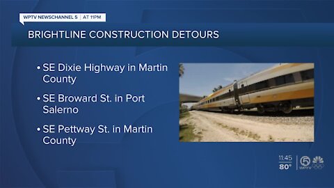 Brightline construction could affect traffic in Martin County