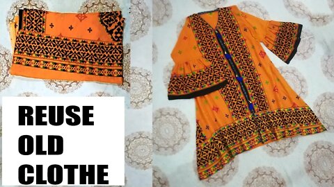 OLD Clothes Reuse : Kurti Cutting and Stitching With Old Clothe 2019-20 || Designer Kurti Cutting