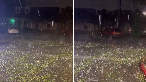Golf ball size hail filmed in downtown Round Rock