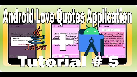 How to create A Love Quotes Application in Android Studio Tutorial 5