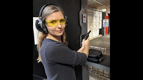 Cute Russian girl struggles shooting .38 Special