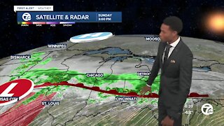 The rain continues into Monday