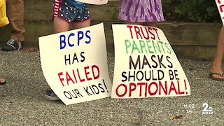 Parents and students hold “masks off” rally in Baltimore County