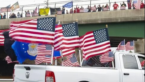 The People’s Convoy USA 2022 And The Freedom Convoy USA Celebrate Flying The American Flag Today!