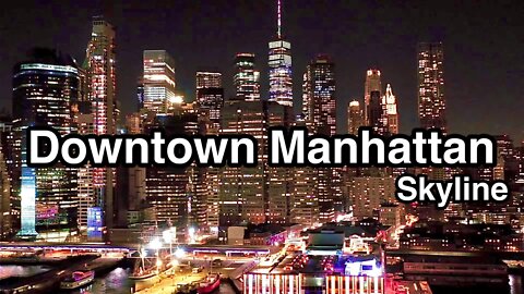 New York City Skyline at Night - Downtown Manhattan Screensaver 4K