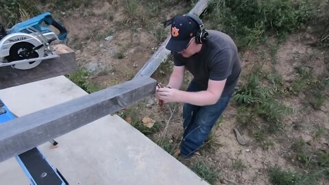 Cutting the Girt for my Timber Frame