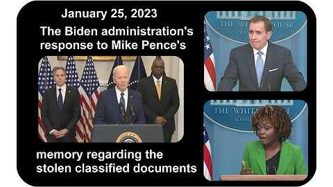 Biden regime responds to Pence's stolen docs (but not to DirecTV's censorship) January 15, 2023