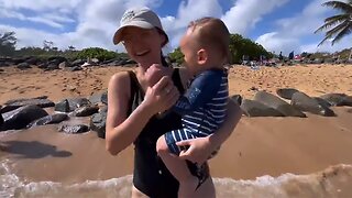 Kid gets totally wiped out by wave