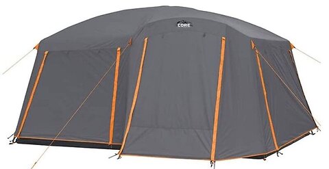 CORE Large Multi Room Tent for Family with Full Rainfly 10 Person