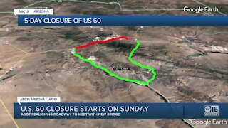 U.S. 60 closure starts on Sunday