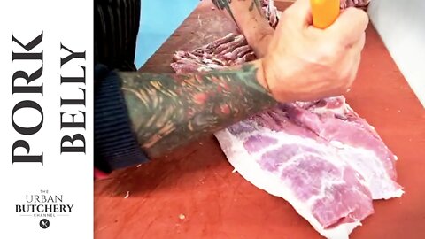 How to debone or scalp a belly of pork. Deboning pork belly a how to with Franco