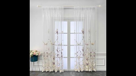 SALE!! French Luxury Velvet Flower Embroidery Sheer Tulle Curtains For Bedroom Living Room